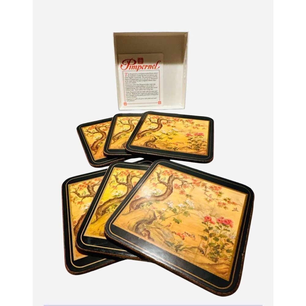 Set of 6 Vintage Pimpernel Cork backed Coaster Placemats The Country Life Origin